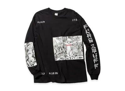 F-LAGSTUF-F x VIDEO GIRL "PLAY" L/S Tee "Black"