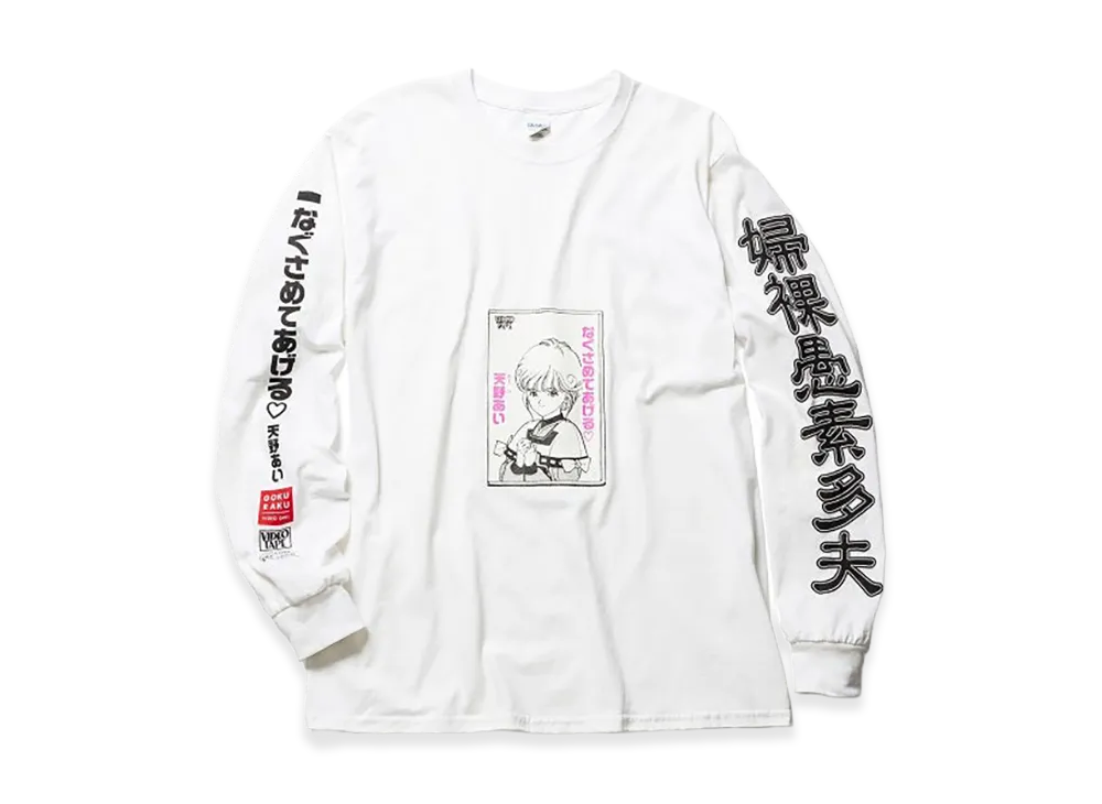 F-LAGSTUF-F x VIDEO GIRL "VIDEO" L/S Tee "White"
