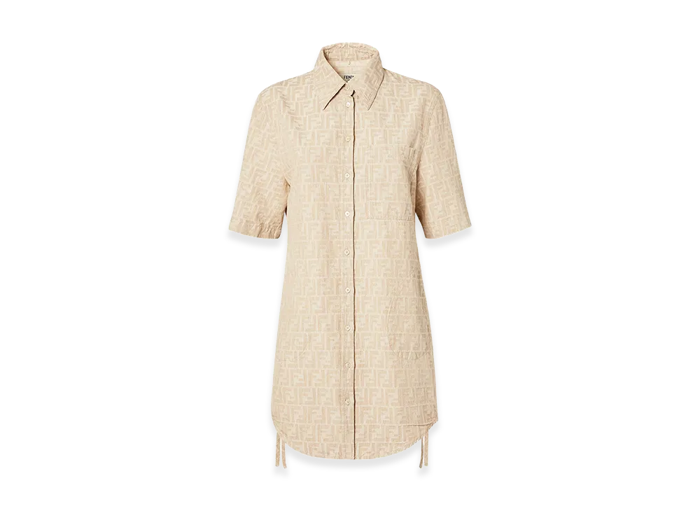 FENDI Women's FF Chambray Denim Dress "Beige"