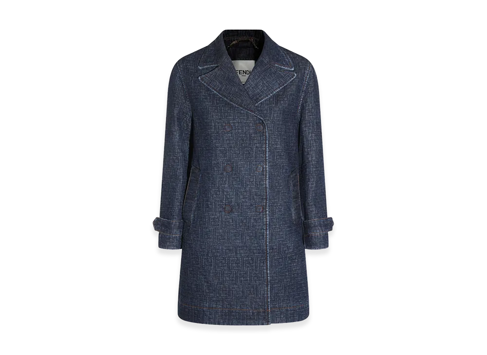FENDI Women's FF Denim Coat "Indigo Blue"