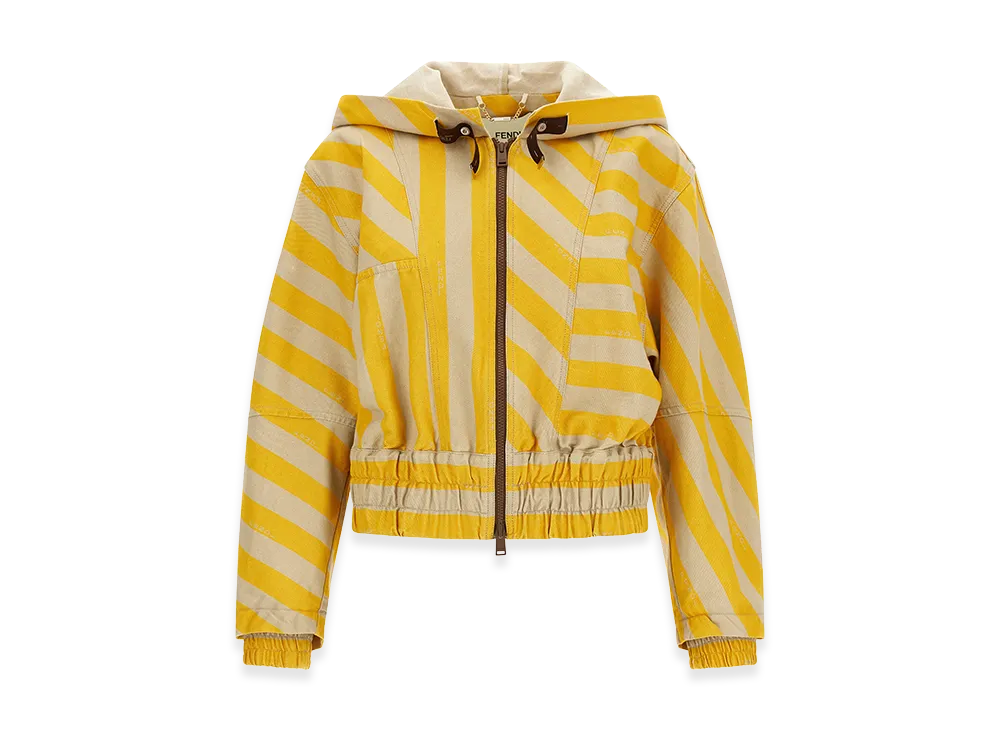 FENDI Women's Pequin Striped Jacket "Yellow"