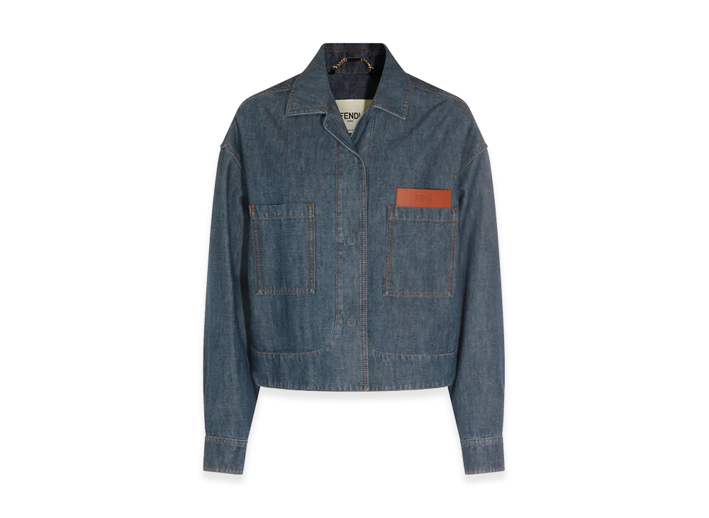 FENDI Women's Chambray Short Jacket "Blue"