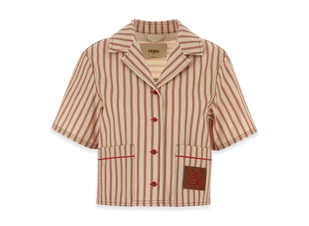 FENDI Women's Embroidered Denim Shirt "Multi"