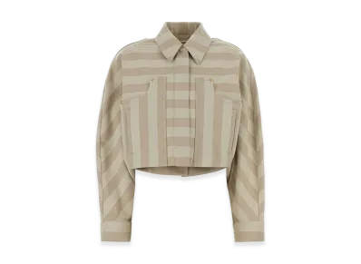 FENDI Women's Embroidered Drill Jacket "Stripped"