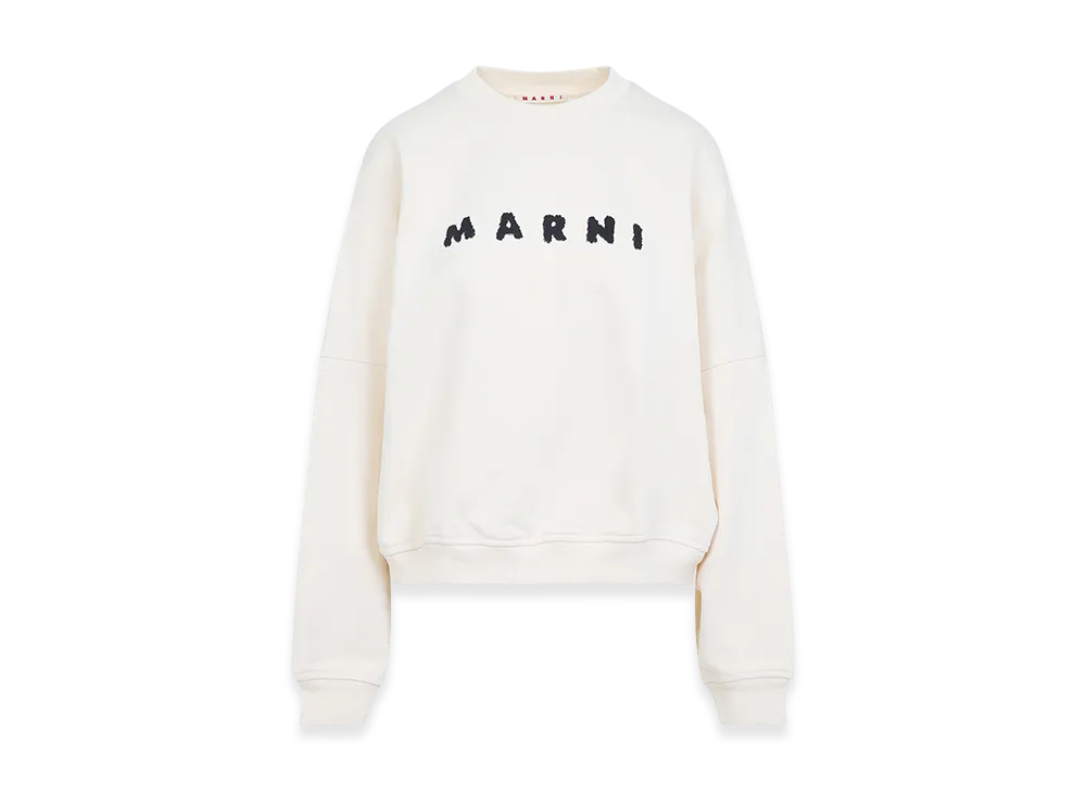 MARNI Women's Logo Print Sweatshirt "Ivory"