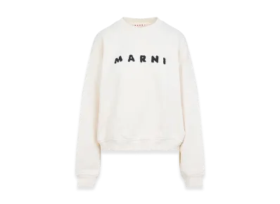 MARNI Women's Logo Print Sweatshirt "Ivory"