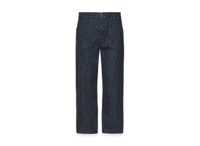 FENDI Embroidered Stretch Denim Jeans "Blue"