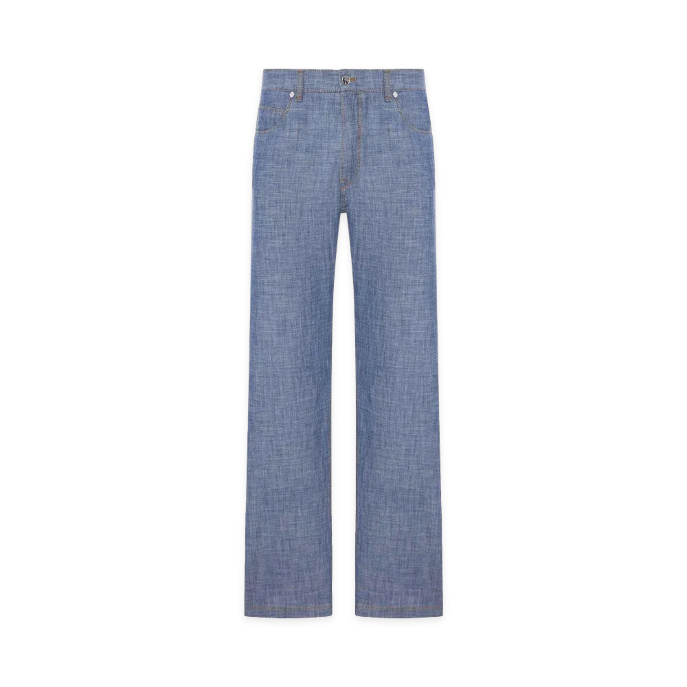 FENDI Chambray Denim Pants "Blue"