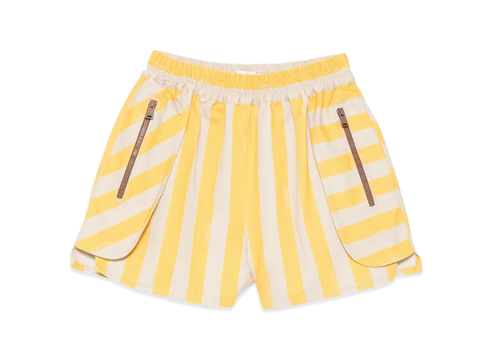 FENDI Women's Pequin Striped Shorts "Yellow"