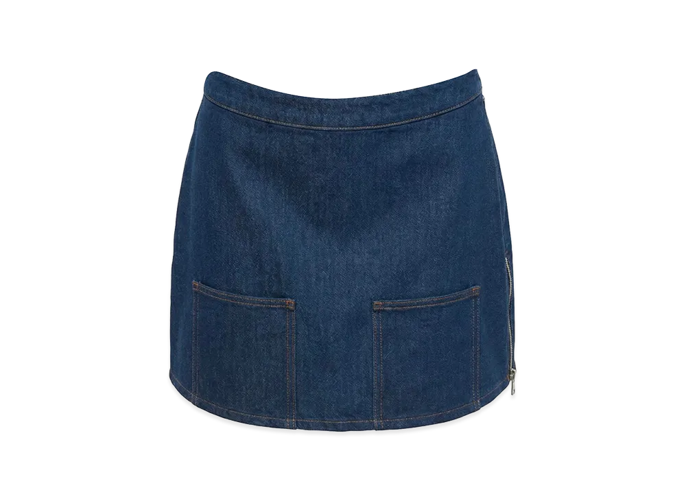 FENDI Women's FF Reverse Denim Skirt "Blue"