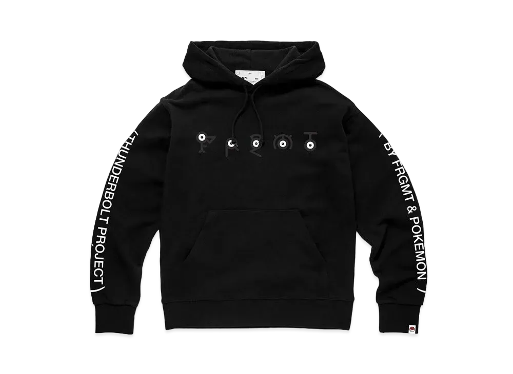 FRAGMENT x POKEMON THUNDERBOLT PROJECT UNOWN HOODIE "Black"