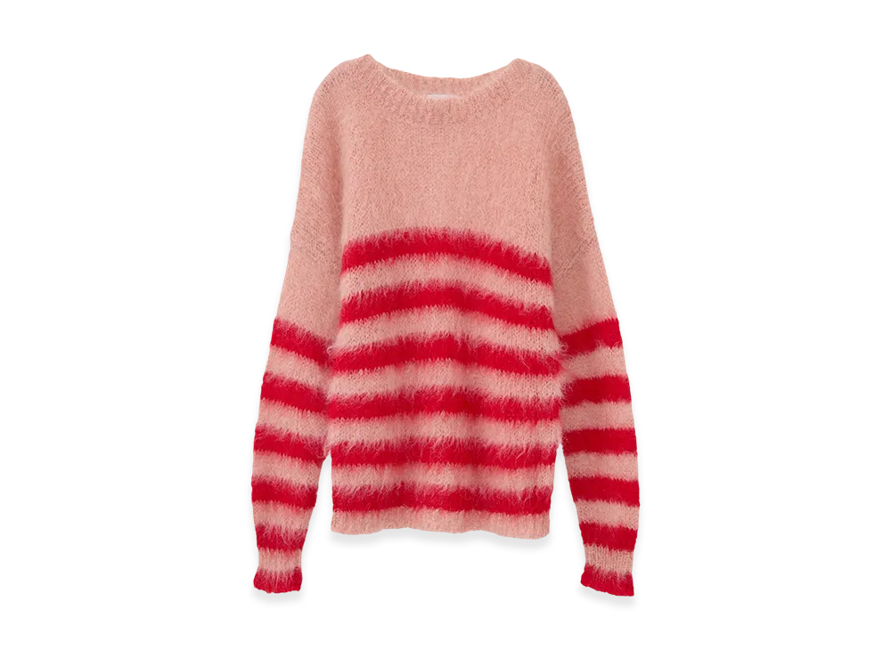 FRAGMENT x CLANE Border Mohair Knit Tops "Pink"