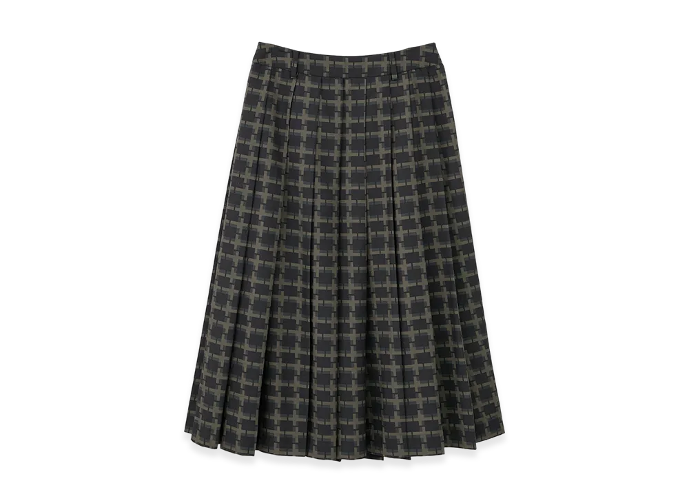 FRAGMENT x CLANE Wall Graphic Pleats Skirt "Black"