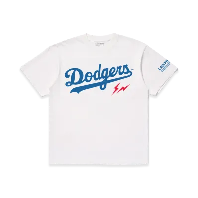 FRAGMENT ComplexCon 2026 x Los Angeles Dodgers Script Bolt Heavyweight Tee "White"