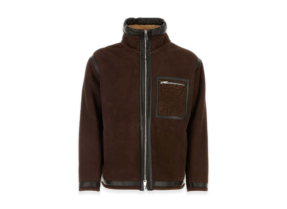 FENDI Chocolate Suede Jacket "Brown"