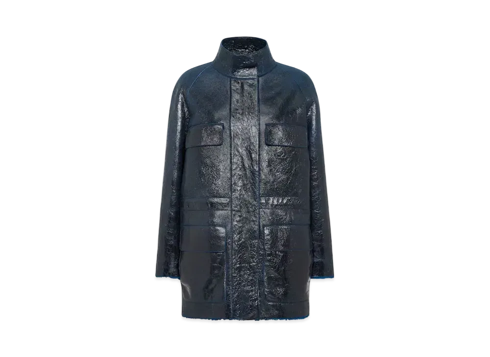 FENDI Women's Blouson Sheepskin Jacket "Blue"