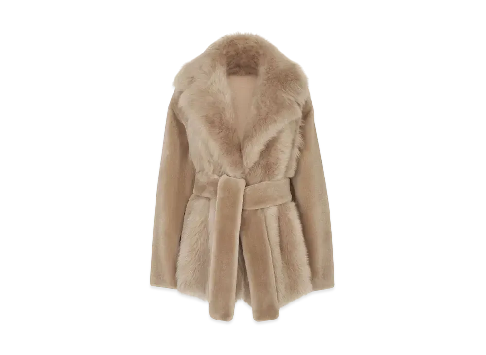FENDI Women's Sheepskin Coat "Beige"