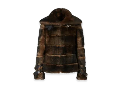 FENDI Women's Dorsato Sheepskin And Nappa Jacket "Brown"