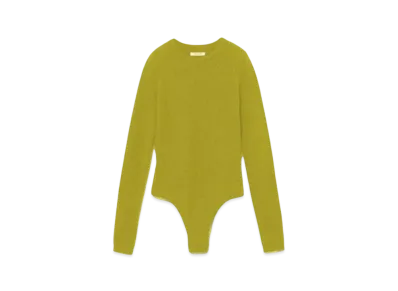 FUMIKA UCHIDA Cashmere Crew-neck Bodysuit "Yellow Green"