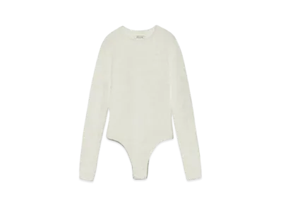 FUMIKA UCHIDA Cashmere Crew-neck Bodysuit "White"