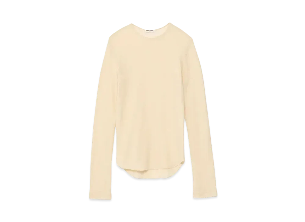 FUMIKA UCHIDA Gauze Waffle Crew-neck Top "Off White"
