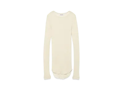 FUMIKA UCHIDA Wool/Silk Needle Drawing Crew-neck "Off White"