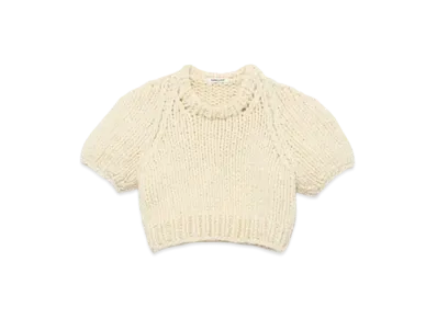 FUMIKA UCHIDA Hand Knitted Short Sleeve Sweater "Off White"