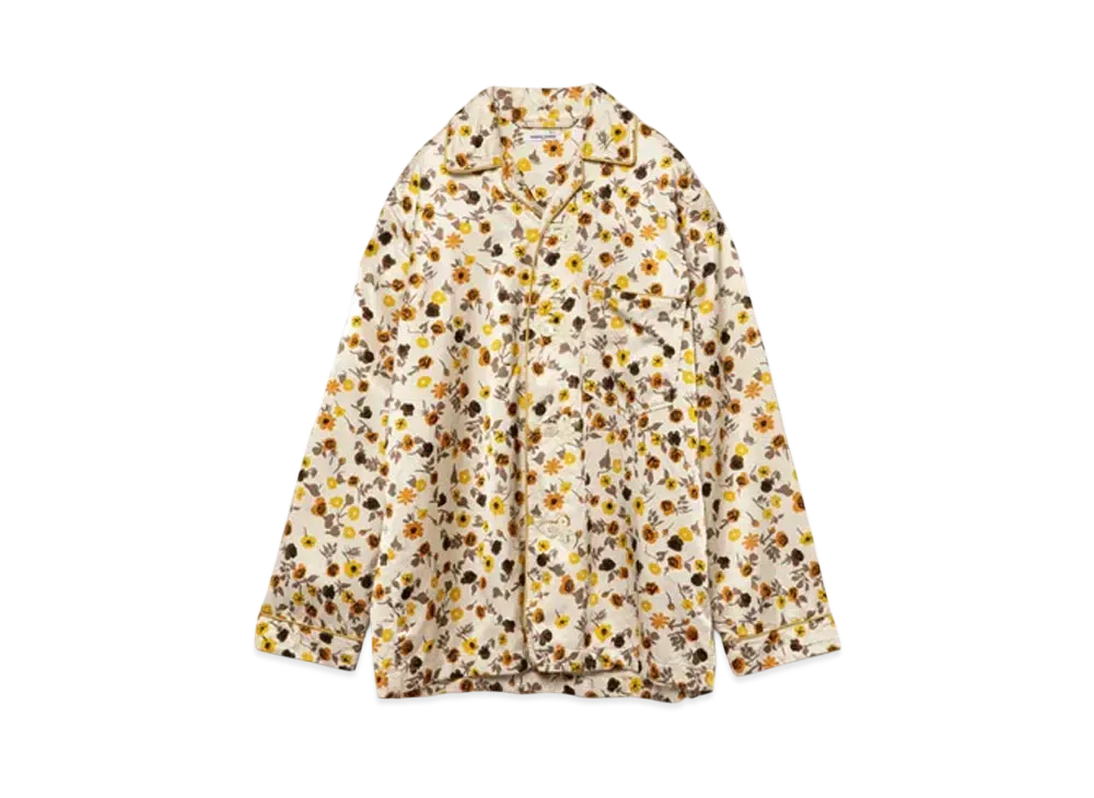 FUMIKA UCHIDA Flower Printed Open-collared Shirt "Ecru"