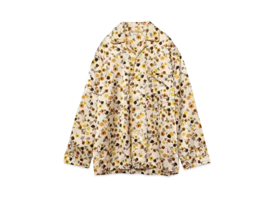 FUMIKA UCHIDA Flower Printed Open-collared Shirt "Ecru"