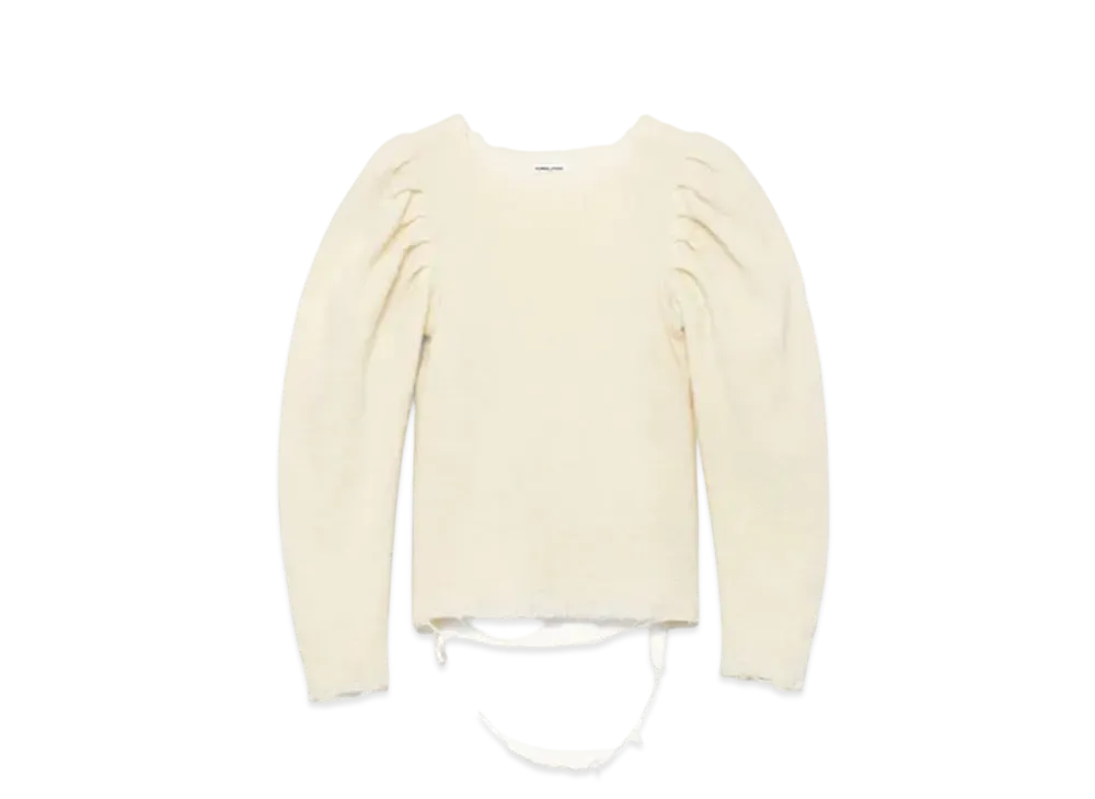 FUMIKA UCHIDA Wool/Silk Needle Drawing Henley-neck 