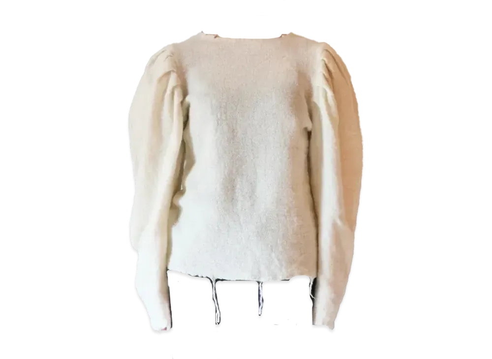 FUMIKA UCHIDA Wool/Silk Needle Drawing Henley-neck 