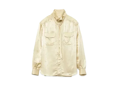 FUMIKA UCHIDA Geometric Pattern High-neck Shirt "PaleYellow"