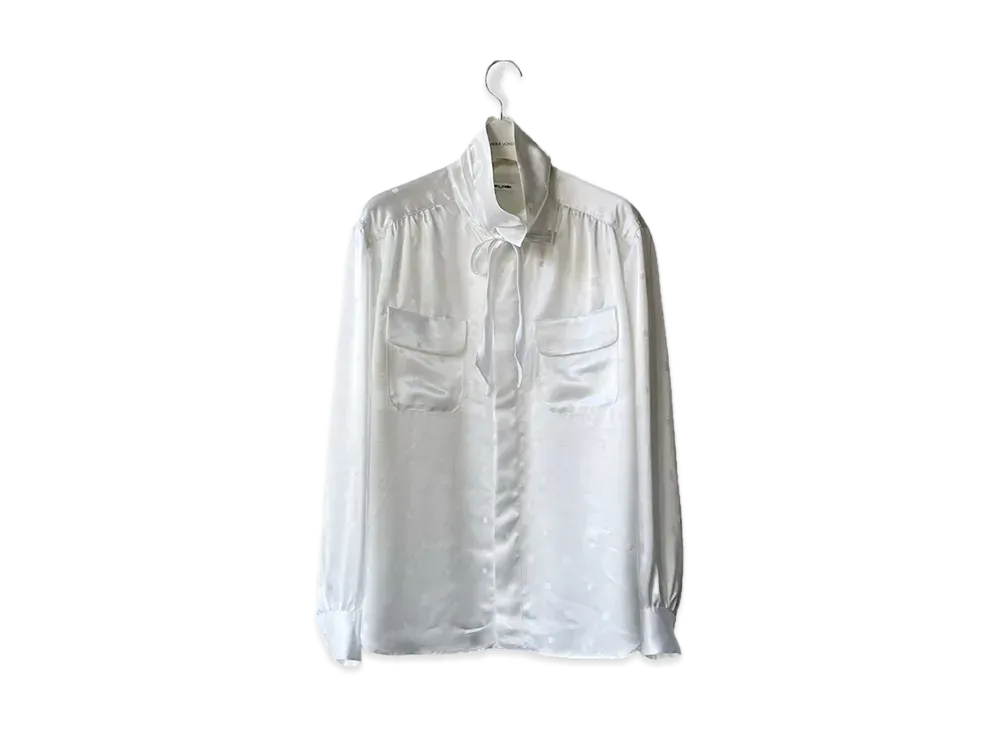 フミカウチダ fumika uchida チュニック　WHITE　34 FUMIKA UCHIDA Geometric Pattern High-neck Shirt 