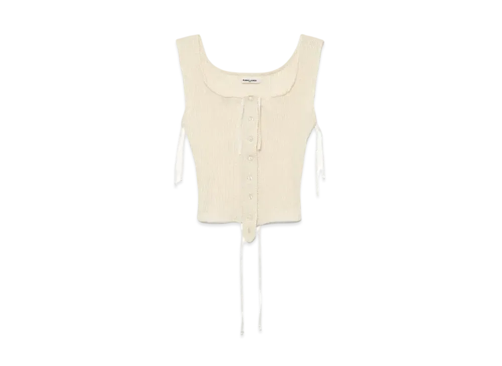 FUMIKA UCHIDA Vintage Ribbed Corset Top _Sleeveless "Off White"