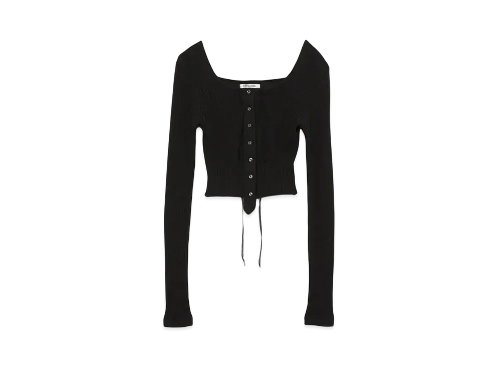 FUMIKA UCHIDA Vintage Ribbed Corset Top _Long Sleeeve 