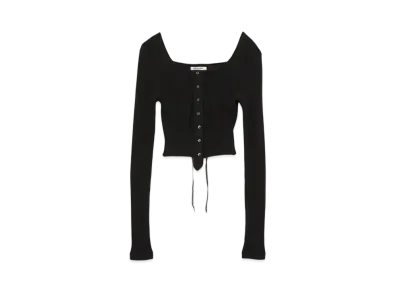 FUMIKA UCHIDA Vintage Ribbed Corset Top _Long Sleeeve "Black"