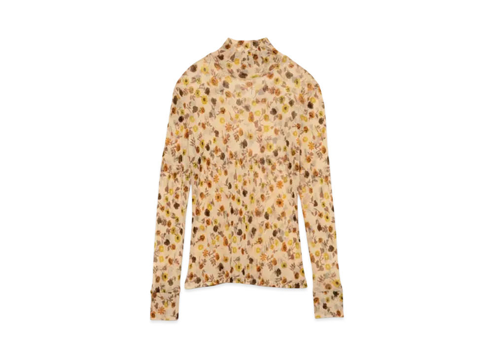 FUMIKA UCHIDA Wool/Silk Needle Drawing Henley-neck 