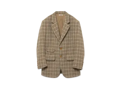 FUMIKA UCHIDA Plaid Tweed Notched Lapel Jacket "Plaid Beige"