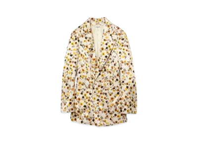 FUMIKA UCHIDA Flower Printed Round Lapel Jacket "Ecru"