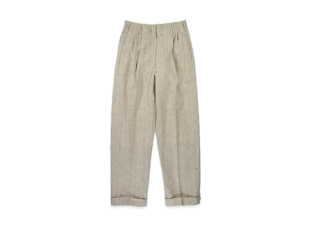 FUMIKA UCHIDA Splashed Pattern Wide Tapered Pants "Oatmeal"