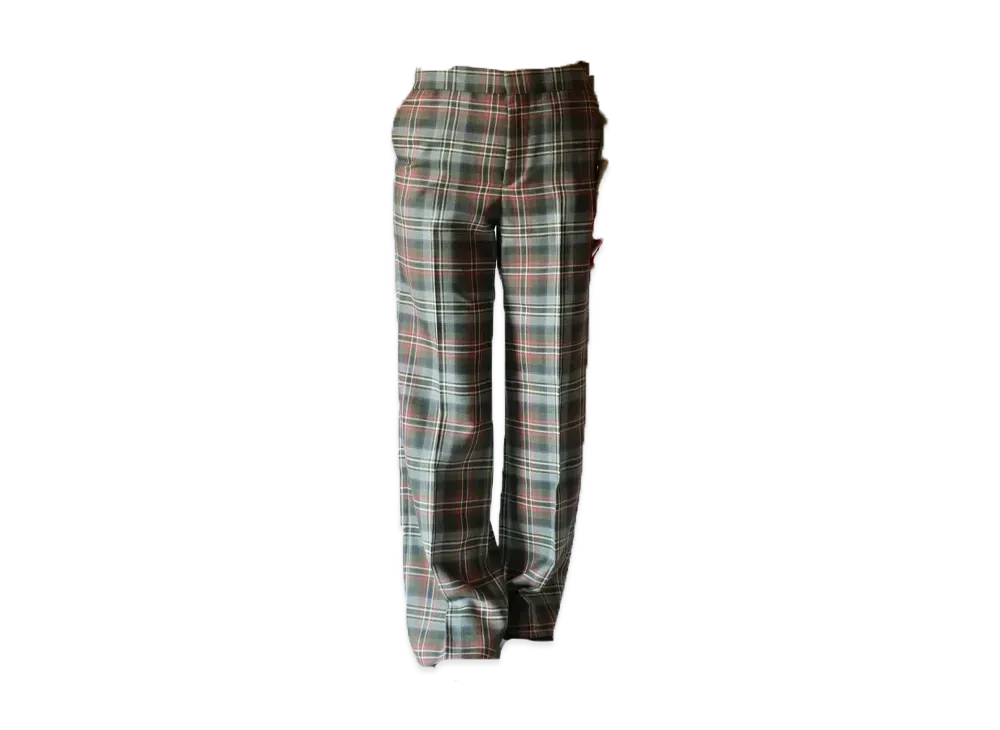 FUMIKA UCHIDA Tartan Plaid Adjustable Belted Pants "Plaid Moss"