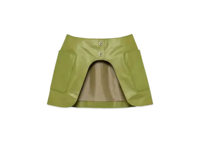 FUMIKA UCHIDA Leather Pocket Skirt "Avocado"
