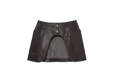 FUMIKA UCHIDA Leather Pocket Skirt "Black"
