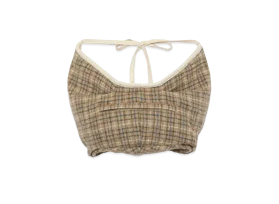 FUMIKA UCHIDA Plaid Tweed Bustle Bag "Plaid Beige"