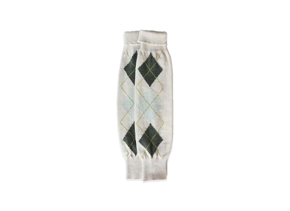 FUMIKA UCHIDA Cashmere Argyle Warmers "Ivory"