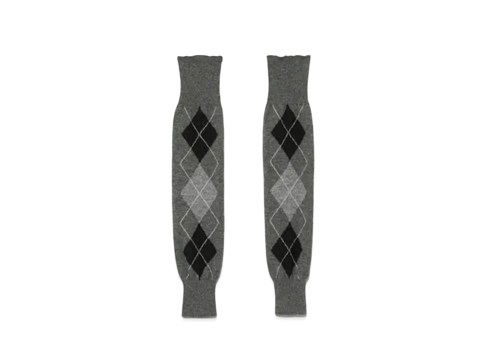 FUMIKA UCHIDA Cashmere Argyle Warmers "Grey"