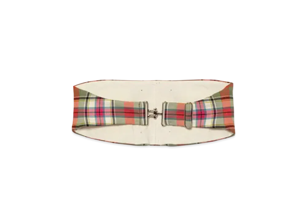FUMIKA UCHIDA Tartan Plaid Cummerbund "Plaid Ivory"