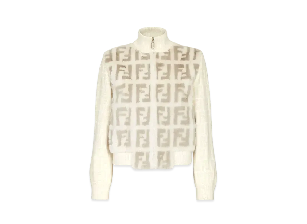 FENDI Women's Mink Bomber Jacket "White"
