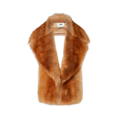 FENDI Women's Shearling Scarf "Camel"