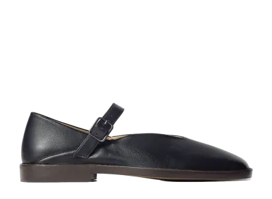 LEMAIRE Women's Ballerina Shoes in Leather "Black"